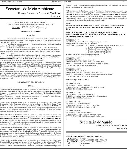 PODER EXECUTIVO Seção I Gabinete do Prefeito - Prefeitura ...