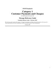 SWIFTStandards - Category 1 - Customer Payments and Cheques
