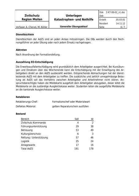 ZSRM Jahreskalender 13 - in der Gemeinde Meilen