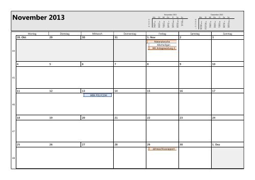 ZSRM Jahreskalender 13 - in der Gemeinde Meilen