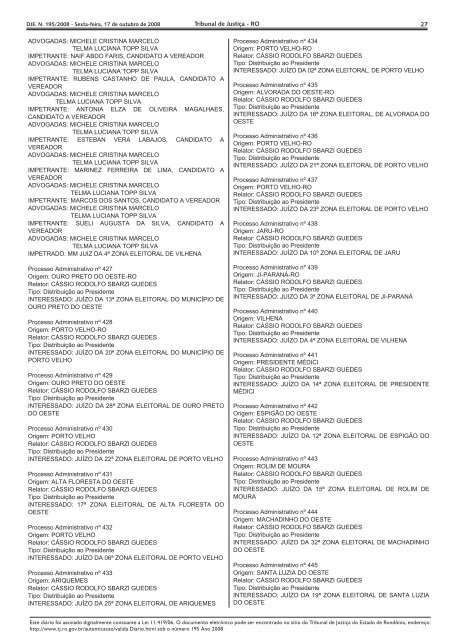 DIÁRIO DA JUSTIÇA ELETRÔNICO