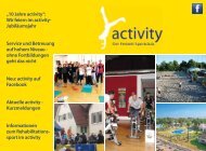 „10 Jahre activity“: Wir feiern im activity- Jubiläumsjahr Service und ...