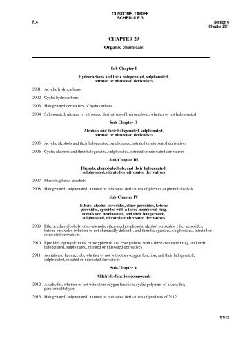 CHAPTER 29 Organic chemicals