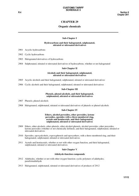 CHAPTER 29 Organic chemicals