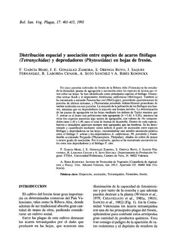 Distribución espacial y asociación entre especies de acaros fitófagos