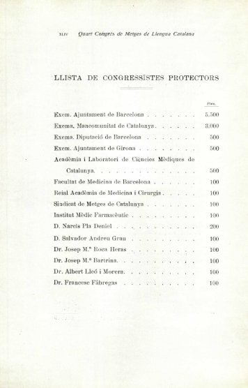 Llista de congressistes protectors, de socis de l'Associació General ...