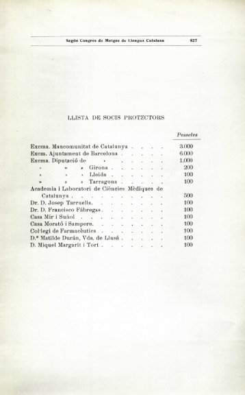 Llista de socis protectors, dels congressistes numeraris, dels ...