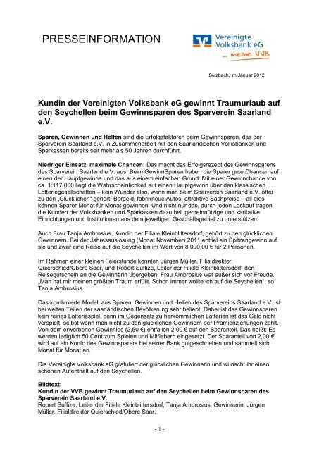 Presseinfo als PDF (50 KB) - Vereinigte Volksbank eG - meine VVB ...