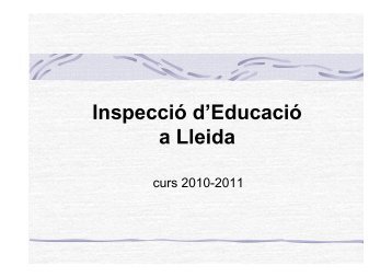 Inspecció d'Educació a Lleida - Xtec