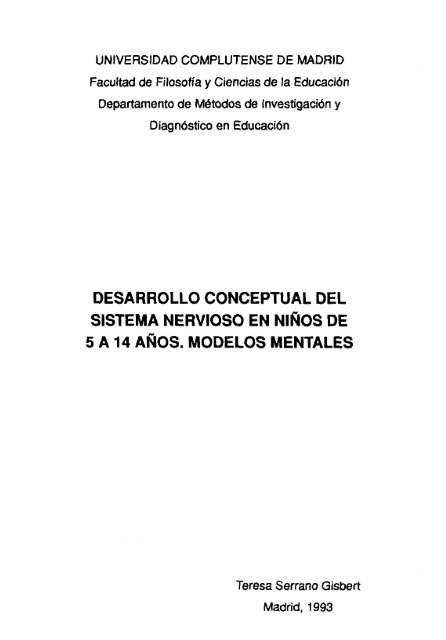 desarrollo conceptual del sistema nervioso en - Biblioteca de la ...