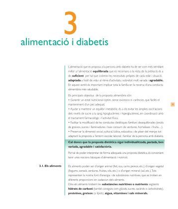 alimentació i diabetis - Generalitat de Catalunya