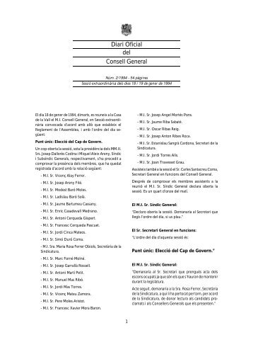 Diari Oficial del Consell General - Consell General d'Andorra