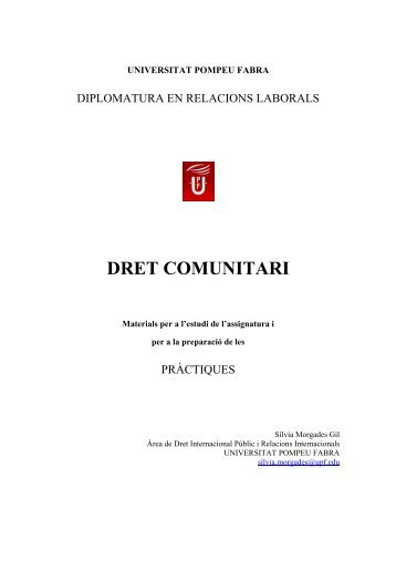 DRET COMUNITARI - e-Repositori UPF - Universitat Pompeu Fabra