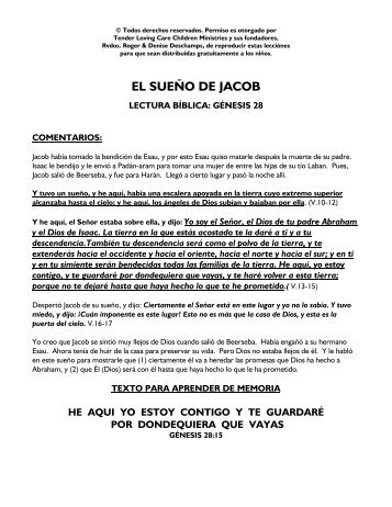 EL SUEÑO DE JACOB - Tender Loving Care Children Ministries