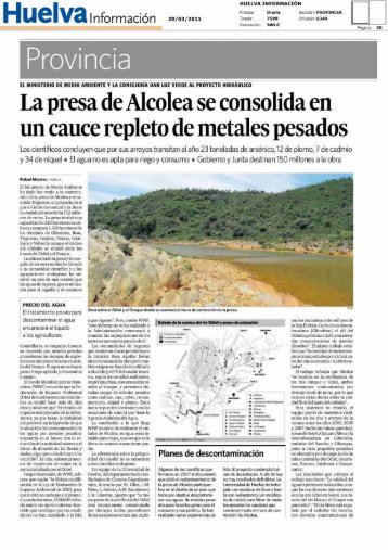 La Presa de Alcolea se consolida en un - Universidad de Huelva