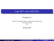 Lego NXT and LeJOS NXJ - University of Essex