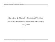 Harjoitus 2: Matlab - Statistical Toolbox