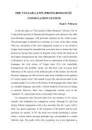 the vulgar latin (proto-romance） conjugation system - Page ON