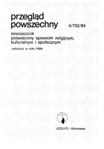 przegląd powszechny 4/752/84 miesięcznik poświęcony sprawom ...