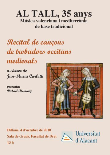 Recital de cançons de trobadors occitans medievals