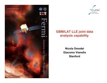 GBM/LAT LLE joint data analysis capability - Fermi - Nasa