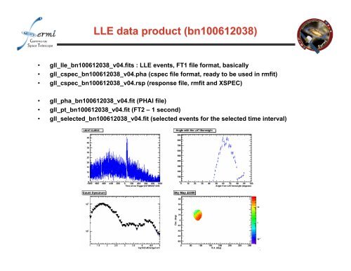 GBM/LAT LLE joint data analysis capability - Fermi - Nasa