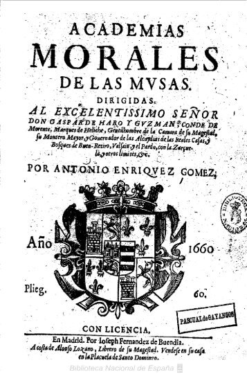 ENRÍQUEZ GÓMEZ, Antonio, 'Academias ... - CELES XVII-XVIII