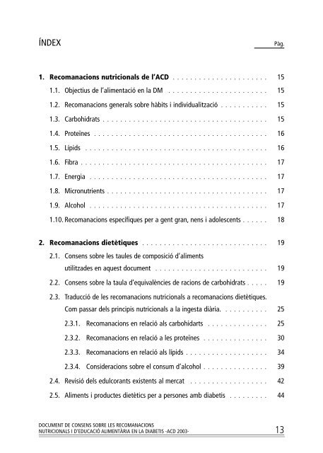 Document de consens sobre les recomanacions nutricionals i d ...