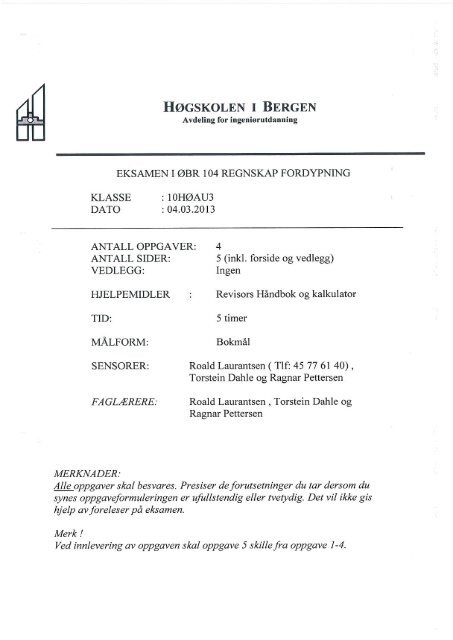 ØBR104 Regnskap fordypning bokmål 04.03.2013 - Høgskolen i ...