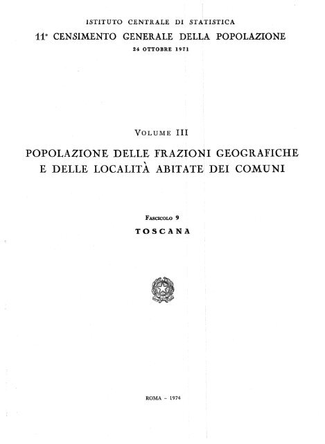 popolazione delle frazioni geografiche e delle localita abitate ... - Istat