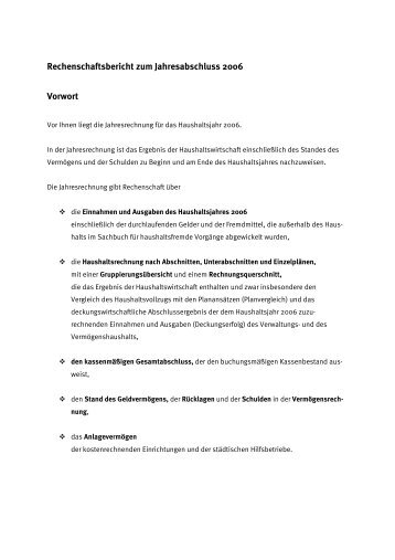 Jahresrechnung Stadt Aalen 2006