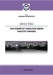 2012 Yılı Fen-Edebiyat Fakültesi Birim Faaliyet Raporu - Marmara ...