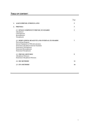 Phenols and alkylphenol ethoxylates - Standards Catalog ... - Chiron