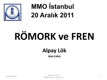 Römork ve Fren 20.12.2011 - İstanbul MMO - Frenteknik