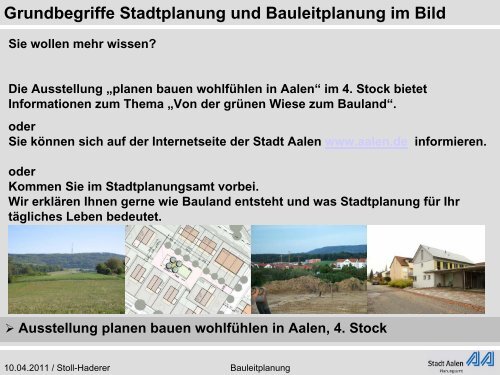 Grundbegriffe der Stadtplanung und Bauleitplanung - Stadt Aalen