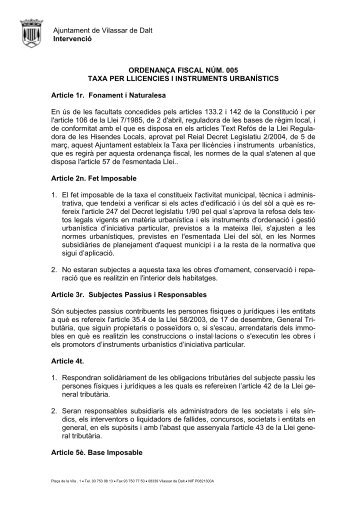 PROPOSTA DE RESOLUCIÓ - Ajuntament de Vilassar de Dalt