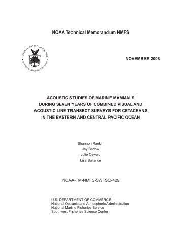 NOAA Technical Memorandum NMFS - Southwest Fisheries ...
