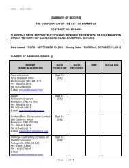 Bid List - the City of Brampton