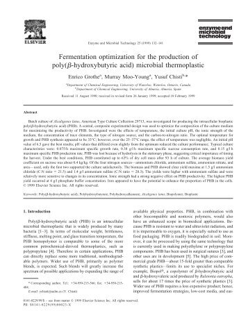 Fermentation optimization for the production of ... - Massey University