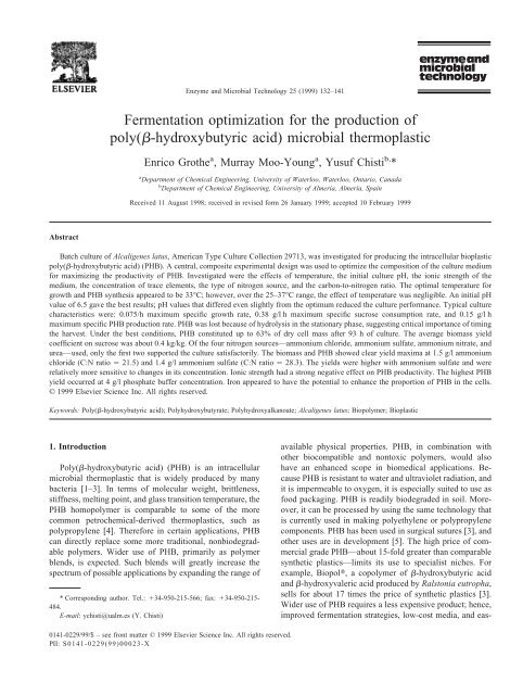 Fermentation optimization for the production of ... - Massey University