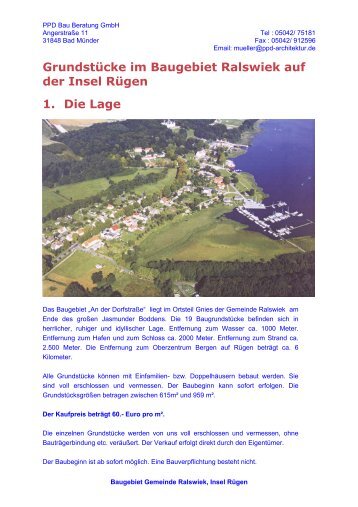 Grundstücke im Baugebiet Ralswiek auf der Insel Rügen 1. Die Lage