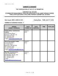 Bid List - the City of Brampton