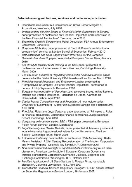 CURRICULUM VITAE OF EILÍS FERRAN - Faculty of Law ...