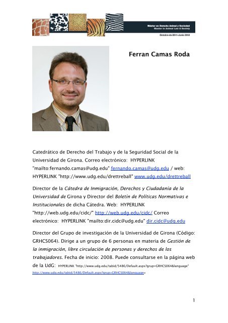 Cv Ferran-Camas - Derecho Animal