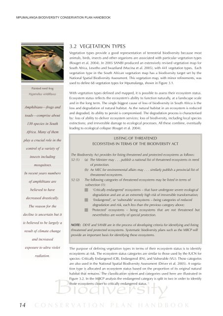 Mpumalanga Biodiversity Conservation Plan Handbook - bgis-sanbi
