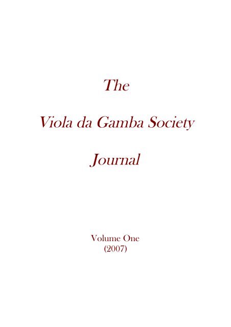 download PDF (4.2 MB) - Viola da Gamba Society