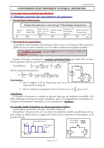 CONVERSION ELECTRONIQUE STATIQUE