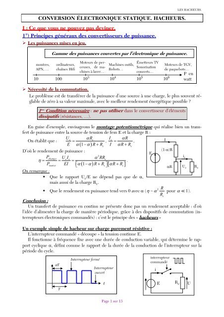 Conversion d'énergie Elévateurs de tensions remplaçant des