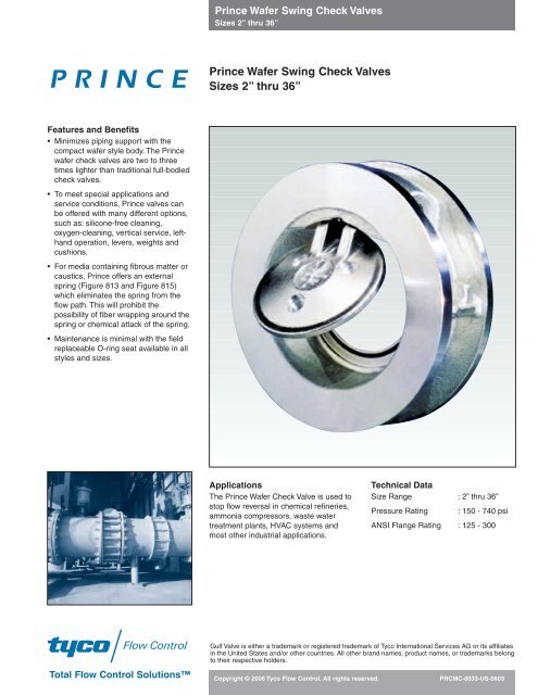 prince 8" stainless steel wafer check valve 