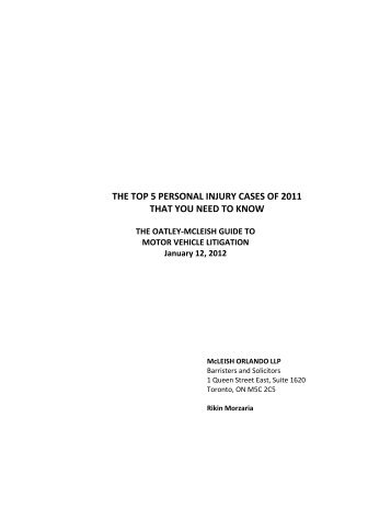 the top 5 personal injury cases of 2011 that you need to know